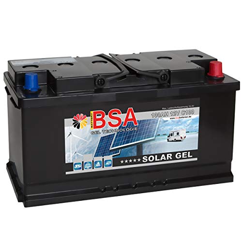 BSA Solar Gel Batterie 100Ah 12V Gelakku Solarbatterie Versorgungsbatterie - 6 Grössen (100Ah) von BSA SOLAR DCG