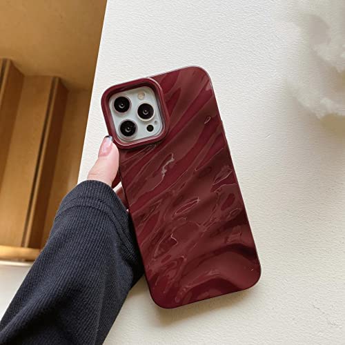 BSAPP Luxury Water Ripple Glossy Silicon Case für iPhone 13 11 12 für iPhone 14 Pro Max 7 8 Plus XR XS X SE 2020 Fashion Cover, Wein, für iPhone 14 BSAPP Luxury Water Ripple Glossy Silicon Case für iPhone 13 11 12 für iPhone 14 Pro Max 7 8 Plus XR XS X SE 2020 Fashion Cover, Wein, für iPhone 14 von BSAPP