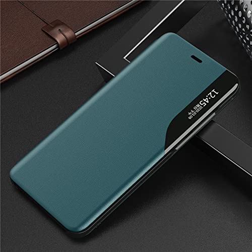 Smart Clear View Flip Case für Samsung Galaxy S22 S21 Plus Note 20 Ultra S20 FE A53 A52 A72 5G A51 S23 A12 Ständer Lederhülle, grün, für S22 Plus Smart Clear View Flip Case für Samsung Galaxy S22 S21 Plus Note 20 Ultra S20 FE A53 A52 A72 5G A51 S23 A12 Ständer Lederhülle, grün, für S22 Plus von BSAPP
