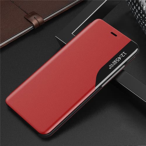 Smart Clear View Flip Case für Samsung Galaxy S22 S21 Plus Note 20 Ultra S20 FE A53 A52 A72 5G A51 S23 A12 Ständer Lederhülle, rot, für S20 FE Smart Clear View Flip Case für Samsung Galaxy S22 S21 Plus Note 20 Ultra S20 FE A53 A52 A72 5G A51 S23 A12 Ständer Lederhülle, rot, für S20 FE von BSAPP