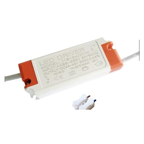 LED-Leistungstreiber, Vorschaltgerät, flache Lampe, Deckenstrahler, Gleichrichtertransformator, 20 W, 30 W, 36 W (Color : 18-24W 600mA male plug) von BSAXITHZB