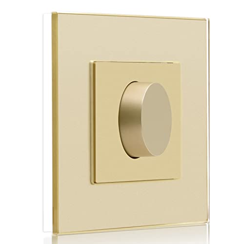 BSEED Dimmer Schalter Dimmer mit Drehschalter 500W Unterputz Drehdimmer Schalter LED-Dimmschalter für Dimmbare Glühlampen und LED-Lampen geeignet Golden von BSEED