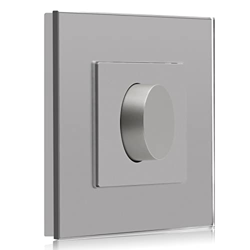 BSEED Dimmer Schalter Dimmer mit Drehschalter 500W Unterputz Drehdimmer Schalter LED-Dimmschalter für Dimmbare Glühlampen und LED-Lampen geeignet Grau von BSEED