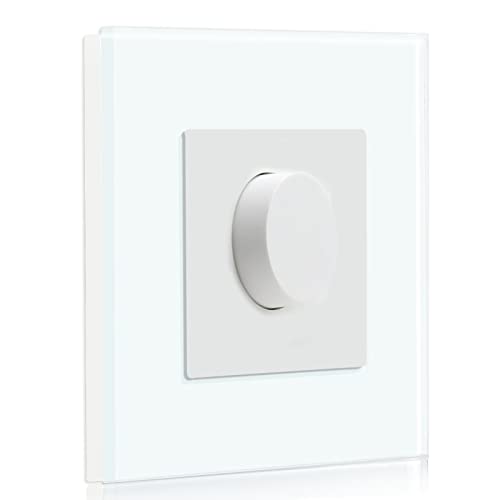 BSEED Dimmer Schalter Dimmer mit Drehschalter 500W Unterputz Drehdimmer Schalter LED-Dimmschalter für Dimmbare Glühlampen und LED-Lampen geeignet weiß von BSEED