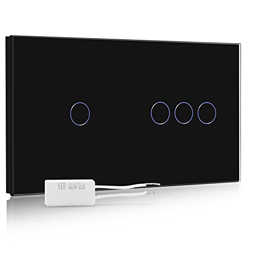 BSEED Dimmer Schalter Led Dimmer Touch Lichtschalter 1-fach 1 weg +1-fach 2 weg Glas Touch Schalter Touchscreen-Funktioniert mit dimmer LED-Glühlampen Schwarz BSEED Dimmer Schalter Led Dimmer Touch Lichtschalter 1-fach 1 weg +1-fach 2 weg Glas Touch Schalter Touchscreen-Funktioniert mit dimmer LED-Glühlampen Schwarz von BSEED