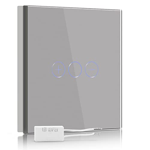 BSEED Dimmer Schalter Led Dimmer Touch Lichtschalter 1-fach 1 weg Glas Touch Schalter Grau Touchscreen-Funktioniert mit dimmer LED-Glühlampen BSEED Dimmer Schalter Led Dimmer Touch Lichtschalter 1-fach 1 weg Glas Touch Schalter Grau Touchscreen-Funktioniert mit dimmer LED-Glühlampen von BSEED