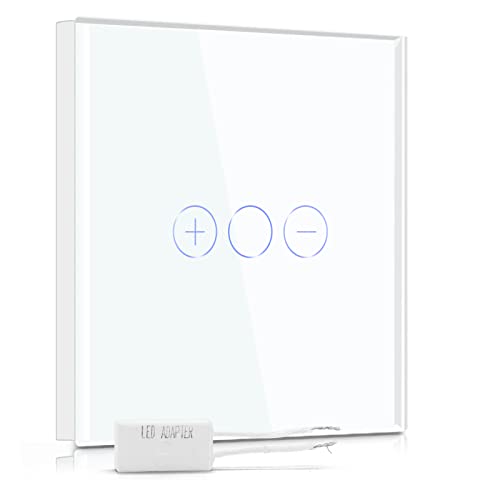 BSEED Dimmer Schalter Led Dimmer Touch Lichtschalter 1-fach 1 weg Glas Touch Schalter Weiß Touchscreen-Funktioniert mit dimmer LED-Glühlampen BSEED Dimmer Schalter Led Dimmer Touch Lichtschalter 1-fach 1 weg Glas Touch Schalter Weiß Touchscreen-Funktioniert mit dimmer LED-Glühlampen von BSEED