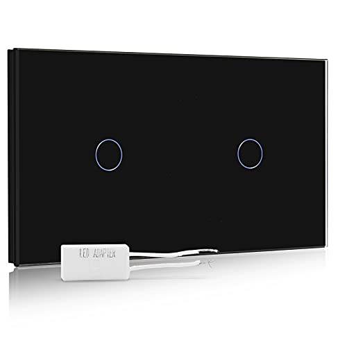 BSEED Dimmer Schalter Led Dimmer Touch Lichtschalter 1-Fach 2 Weg +1-Fach 2 Weg Glas Touch Schalter Touchscreen-Funktioniert mit dimmer LED-Glühlampen Schwarz BSEED Dimmer Schalter Led Dimmer Touch Lichtschalter 1-Fach 2 Weg +1-Fach 2 Weg Glas Touch Schalter Touchscreen-Funktioniert mit dimmer LED-Glühlampen Schwarz von BSEED