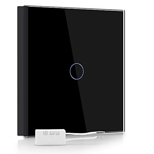 BSEED Dimmer Schalter Led Dimmer Touch Lichtschalter 1-fach 2 weg Glas Touch Schalter Touchscreen-Funktioniert mit dimmer LED-Glühlampen Schwarz BSEED Dimmer Schalter Led Dimmer Touch Lichtschalter 1-fach 2 weg Glas Touch Schalter Touchscreen-Funktioniert mit dimmer LED-Glühlampen Schwarz von BSEED