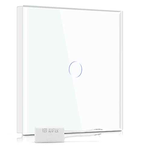 BSEED Dimmer Schalter Led Dimmer Touch Lichtschalter 1-Fach 2 Weg Glas Touch Schalter Weiß Touchscreen-Funktioniert mit dimmer LED-Glühlampen BSEED Dimmer Schalter Led Dimmer Touch Lichtschalter 1-Fach 2 Weg Glas Touch Schalter Weiß Touchscreen-Funktioniert mit dimmer LED-Glühlampen von BSEED