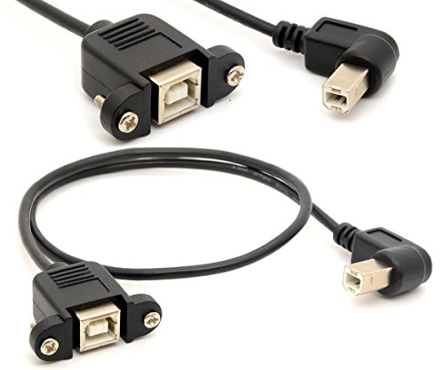 Drucker Verlängerung Kabel USB 2.0 B Adapter Stecker auf Buchse Anschlüsse 90 Grad Buchse rechts gewinkelt Scanner Kordel mit Schraube Panel Mount 0,5 m von BSHTU