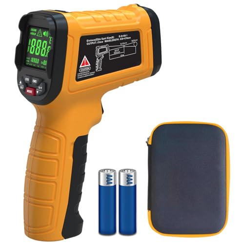 BSIDE H3 Digital Laser Infrarot Thermometer für Hohe Temperaturen -58℉~2552℉(-50℃~1400℃) 50:1 Pyrometer mit Farb LCD Temperaturmessgerät berührungslos für HVAC Ofen Industrie Schmiede Metallurgie von BSIDE