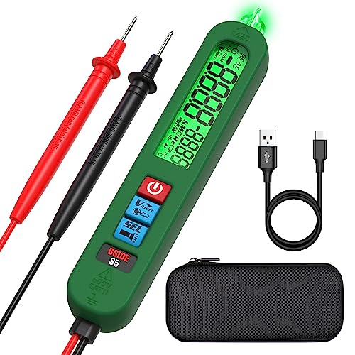 BSIDE S5 Spannungsprüfer Berührungslos Wiederaufladbare Stift Multimeter Elektrische Tester mit Super Großes LCD Stromprüfer AC DC 6V-1000V Diode Widerstand Frequenz Tester Durchgangsprüfer von BSIDE