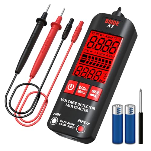 BSIDE Smart Digital Multimeter Messgerät Tester 2000 Konten Spannungsprüfer Widerstand Frequenz Kontinuität V-Alert Kabel Live mit Taschenlampe von BSIDE