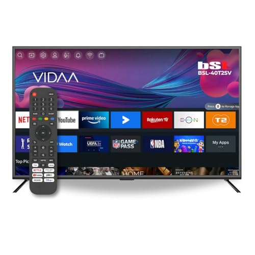 BSL-40T2SV VIDAA Smart TV, 101,6 cm (40 Zoll), WLAN, RJ45, Full-HD-Auflösung 1920 x 1080p, USB, DVBT2/S2 und Ci, kompatibel mit Youtube, Netflix, Disney +, Dazn, Prime | HDMI von BSL BEAUTIFUL SOUND LINE