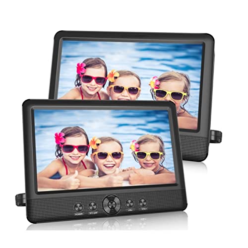 Tragbarer 25,4 cm (10 Zoll) Dual DVD-Player BSL-10D | Multimedia-Datei-Player | CD- und DVD-Player | USB-Anschlüsse, SD/MMC | 2.500 mAh Akku von BSL BEAUTIFUL SOUND LINE