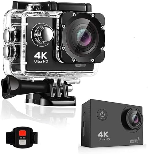 BSLVWG 4K Action Kamera 20MP WiFi 30M wasserdichte Sport Kamera Unterwasserkamera für Vlog mit Ultra HD 170°Weitwinkel 2.4G Fernbedienung Anti-Shake 2.0'' LCD Bildschirm mit Zubehör Kit BSLVWG 4K Action Kamera 20MP WiFi 30M wasserdichte Sport Kamera Unterwasserkamera für Vlog mit Ultra HD 170°Weitwinkel 2.4G Fernbedienung Anti-Shake 2.0'' LCD Bildschirm mit Zubehör Kit von BSLVWG