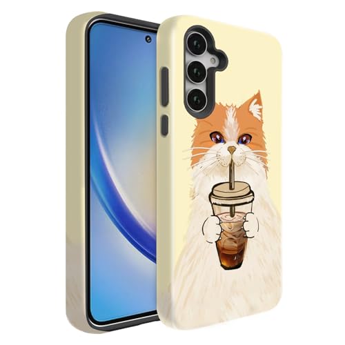BSMOSPER Schutzhülle für Galaxy A26 5G, doppellagig, hartes PC + weiches TPU, strapazierfähig, 2-in-1 stoßfeste Schutzhülle für Samsung Galaxy A26 5G, Katze trinkt Kaffee BSMOSPER Schutzhülle für Galaxy A26 5G, doppellagig, hartes PC + weiches TPU, strapazierfähig, 2-in-1 stoßfeste Schutzhülle für Samsung Galaxy A26 5G, Katze trinkt Kaffee von BSMOSPER
