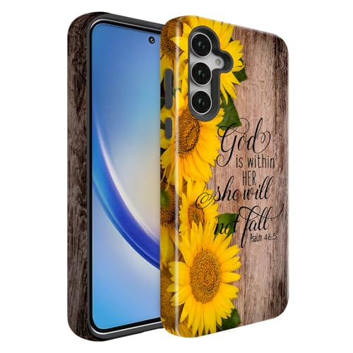 BSMOSPER Schutzhülle für Galaxy A26 5G, zweilagig, hartes Polycarbonat und weiches TPU, strapazierfähig, 2-in-1 stoßfeste Schutzhülle für Samsung Galaxy A26 5G, Bibelversen, Psalm 46:5, Holz und BSMOSPER Schutzhülle für Galaxy A26 5G, zweilagig, hartes Polycarbonat und weiches TPU, strapazierfähig, 2-in-1 stoßfeste Schutzhülle für Samsung Galaxy A26 5G, Bibelversen, Psalm 46:5, Holz und von BSMOSPER
