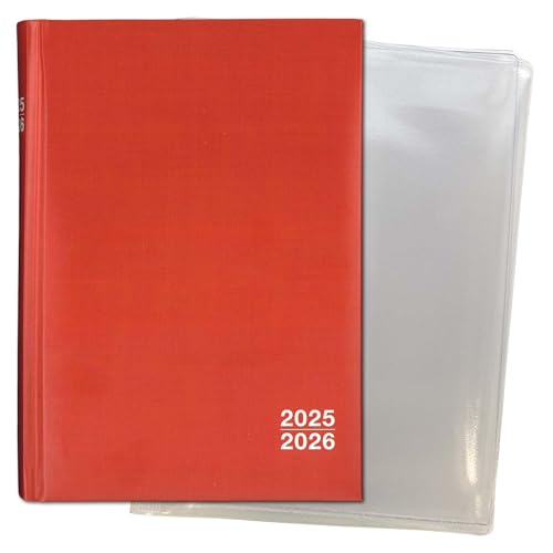 Set: F&L Organisations- und Planungsbuch für Lehrer/innen 2025/2026, DIN A5, rot, mit Schutzhülle von BSN Spremberg