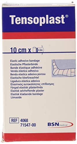 BSN - Tensoplast Elastische Klebebinde, weiche Kanten und poröses Klebematerial, Gelbe Mittellinie, Größe 4,5 m x 10 cm, 1 Stück BSN - Tensoplast Elastische Klebebinde, weiche Kanten und poröses Klebematerial, Gelbe Mittellinie, Größe 4,5 m x 10 cm, 1 Stück von BSN medical