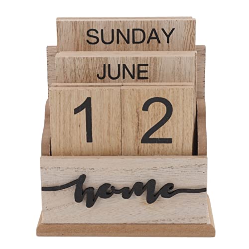 Hölzerne ewigen Kalender, Monat Datum und Tag Display-Blöcke Vintage Datum Tischkalender für rustikale Bauernhaus Büro Dekor von BSTCAR