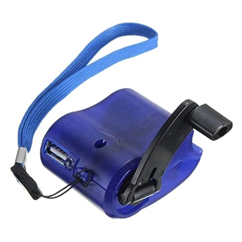 USB-Handkurbel Telefon-Notfall-Ladegerät Smartphone-Ladegerät Portable MP4 Handy-Ladegerät Outdoor Manual Power Supply (Blau) von BSTCAR