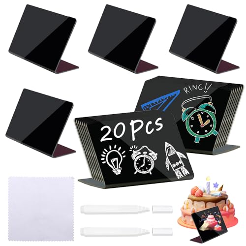 Kreidetafel Klein Umweltfreundlich Buffet Schilder Iebensmittelechtem Tafel zum Beschriften 20stk Preisschilder Aufsteller 10x7.5cm Abwischbare für Restaurant Café Hochzeit Party Bäckerei von BSTDAYEVER