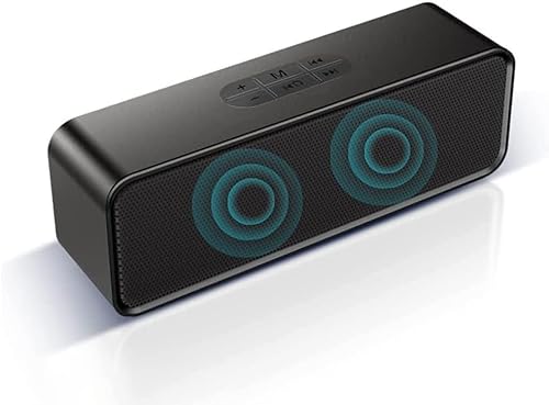 BSWL Bluetooth-Lautsprecher, kabellos, tragbar, Bluetooth 5.0, 360 HD, Surround-Sound, 12 Stunden Spielzeit, unterstützt Bluetooth/U-Disk/AUX-Audio/TF-Karte (schwarz) von BSWL