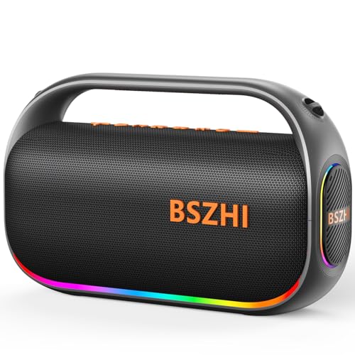 80 W (120 W Spitze) Bluetooth-Lautsprecher, laut, tragbar, wasserdicht nach IPX6, kabellose TWS-Bluetooth-Lautsprecher für Outdoor, Partys, Reisen und Strandcamping mit Licht, BT5.0, USB/TF-Karte, AUX von BSZHI