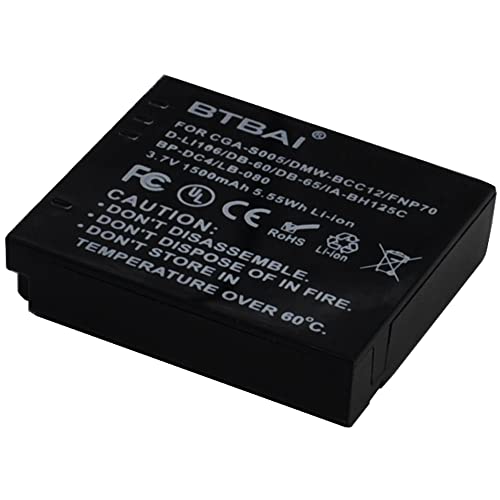 BTBAI® Kamera-Akku für Ricoh BJ-6, BJ6, DB-60, DB60, DB-65, DB60, G600, G700, G700SE, GR Digital II, III, IV, GX200 von BTBAI