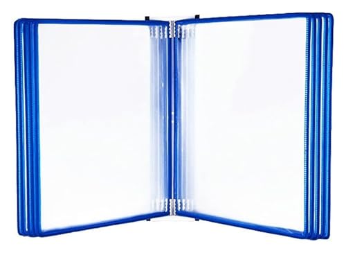 An der Wand montierter Aktenhalter, Flipchart-Ständer, Katalog-Display-Rack, an der Wand montierter Aktenhalter, magnetischer Dokumentenhalter im A4-Briefpapierformat(Blu) von BTBTB