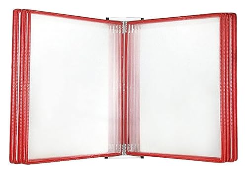 An der Wand montierter Aktenhalter, Flipchart-Ständer, Katalog-Display-Rack, an der Wand montierter Aktenhalter, magnetischer Dokumentenhalter im A4-Briefpapierformat(Red) von BTBTB