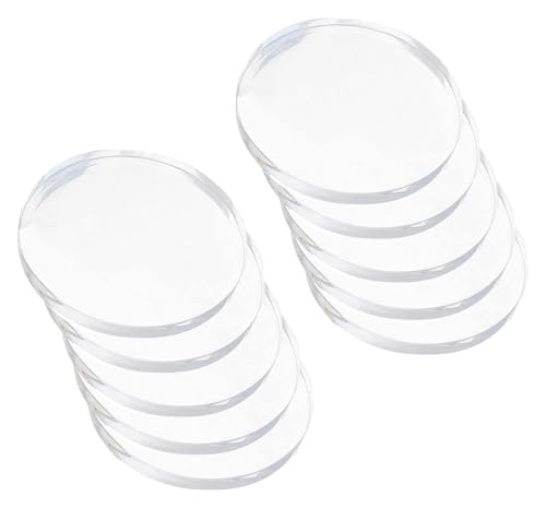 BTBTB Runde Acrylscheibe, 10 Stück, klare runde Acrylscheibenplatte, Dicke 10 mm, Durchmesser 20–60 mm, geeignet for Heimwerkerarbeiten und Heimdekoration(Diameter 30mm) von BTBTB