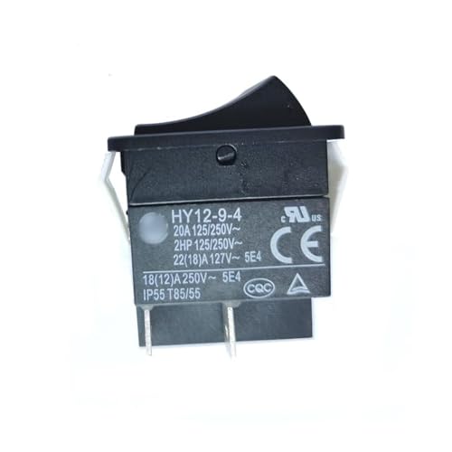 Industrieller Leistungsschalter Wippschalter Druckschalter für Schweißmaschine 125/250V 18 (10) A HY12-9-4 4 Pin 2 Stück von BTBTB