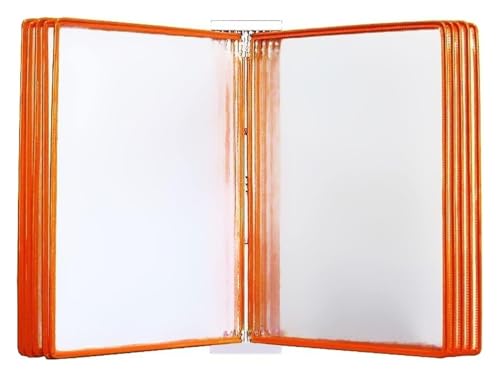 Katalog-Präsentationsständer, Wandmontierter Aktenhalter, Anzeigetafelsystem, Tischwand, A4-Preislistenhalter, 10 Anzeigetafeln, Blatthalter, Orange Katalog-Präsentationsständer, Wandmontierter Aktenhalter, Anzeigetafelsystem, Tischwand, A4-Preislistenhalter, 10 Anzeigetafeln, Blatthalter, Orange von BTBTB