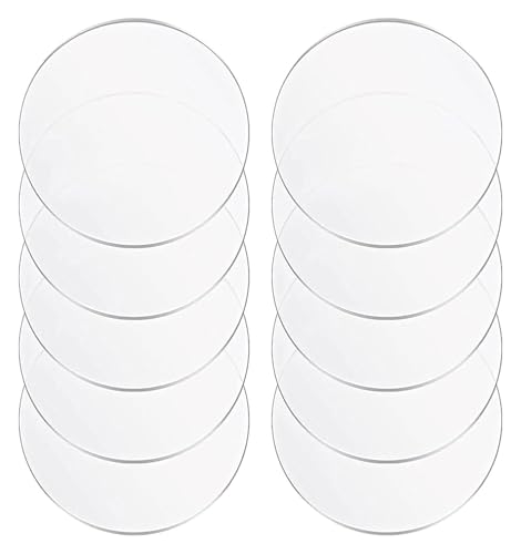 Runde Acrylscheibe, 10 Stück durchsichtige runde Acrylscheiben, Dicke 6 mm, runde Acrylplatte, geeignet for Produktpräsentation, Malerei und Heimwerkerprojekte(Diameter 40mm) von BTBTB
