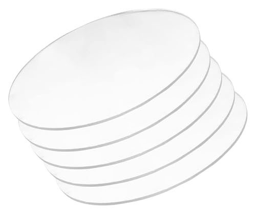Runde Acrylscheibe, 5 Stück runde Acrylplatten, Dicke 5 mm, Durchmesser 70–100 mm, runde Kunststoffplatte for DIY-Projekte, Bilderrahmen, Gemälde(Diameter 90mm) von BTBTB