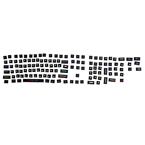 PBT-Tastenkappe, 128 Tasten Dye Sublimation Einzigartige Dot-Tastenkappe mit Schlüsselabzieher, ANSI-Layout DIY Excellent Touch Mechanische Gaming-Tastatur-Tastenkappen Kompatibel mit 87/96(Schwarz) von BTER