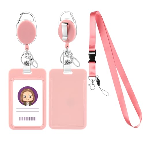 Ausweishülle mit Schlüsselband, Einziehbaren Badge Reel Karabiner Clip, Kartenhalter mit band und Abnehmbarem, Drehbarem Karabinerverschluss für Krankenschwester Büro Schule Ausweishülle mit Schlüsselband, Einziehbaren Badge Reel Karabiner Clip, Kartenhalter mit band und Abnehmbarem, Drehbarem Karabinerverschluss für Krankenschwester Büro Schule von BTHRORO