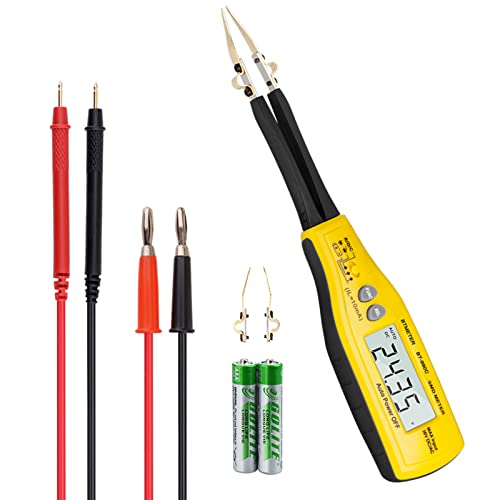 BTMETER SMD Multimeter 6000 Counts Digital SMD Tester, Handgerät SMD Messgerät Test Clip, Mini Resistance Ohmmeter, Capacitance Diode Continuity Battery Test mit Auto Range Relative Mode von BTMETER