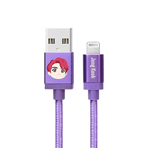 TinyTAN BTS Character Cables MFI zertifiziertes USB-Kabel_Jungkook kompatibel mit iPhone 11/Pro/Xs/XS Max/X/8/7 iPad-Ladegerät von BTS