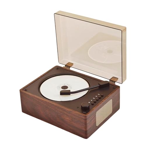 CD Player Bluetooth, Retro CD Player mit Fernbedienung und Lautsprecher, Tragbarer CD Spieler Klein, Bluetooth CD Player Unterstützung USB & AUX-Wiedergabe (Walnuss) von BTSAE