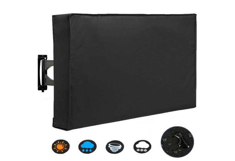 BTTO Abdeckhaube TV Abdeckhaube, 600D Oxford TV Bildschirm Staubschutzhülle, Doppelt genäht mit Klettbänder, Wasserdichte und Wetterfestes von BTTO