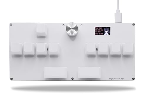 BTXETUEL SayoDevice CM51 Rapid Trigger Tastatur für OSU!、djmax... Rhythmusspiel mit Outemu Hall magnetischen linearen Schaltern mit Drehknopf benutzerdefiniert programmierbare Tastatur (weiß-OUTEMU von BTXETUEL