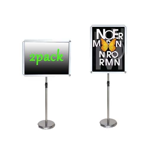 Aushangständer, Plakatständer Vertikal, Einstellbare Poster Stand Halter Heavy Duty Snap Open Aluminium Sockel(Silver,17.72 * 24.57inch) von BTYQKZVPM