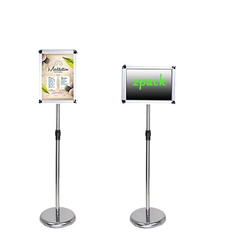 Aushangständer, Plakatständer Vertikal, Einstellbare Poster Stand Halter Heavy Duty Snap Open Aluminium Sockel(Silver,9.45 * 12.87inch) von BTYQKZVPM