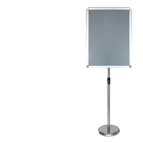 Aushangständer, Plakatständer Vertikal, Hochleistungs-Snap-Open-Aluminium-Sockel-Bodenständer-Schilderhalter vertikal(Silver,17.72 * 24.57inch) von BTYQKZVPM