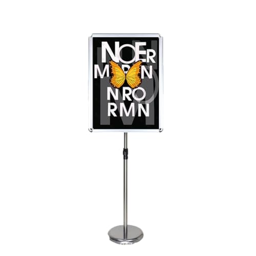 Aushangständer, Plakatständer Vertikal, Robuster, aufklappbarer Schilderständer mit Metallsockel, vertikal(Silver,17.72 * 24.57inch) von BTYQKZVPM