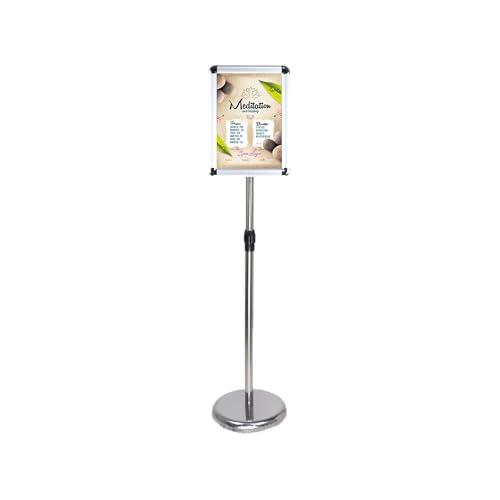 Aushangständer, Plakatständer Vertikal, Robuster, aufklappbarer Schilderständer mit Metallsockel, vertikal(Silver,9.45 * 12.87inch) von BTYQKZVPM